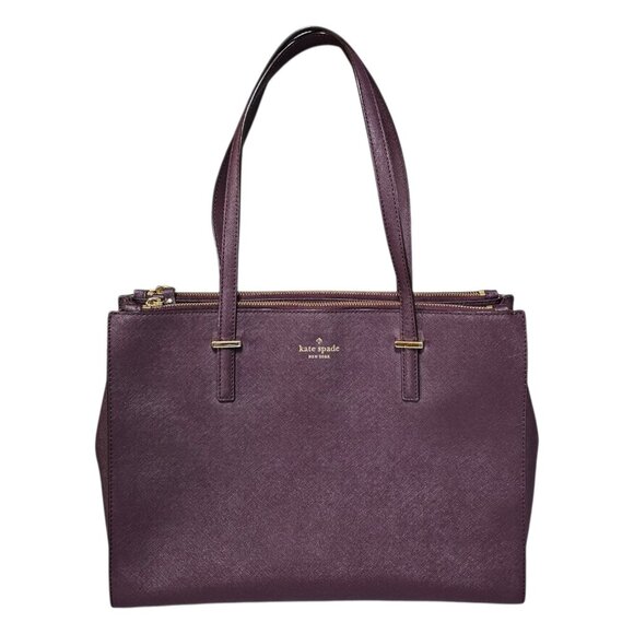 Kate Spade Cedar Street Jensen Mahogany Leather Safiano Shoulder Bag Tote - Picture 1 of 10